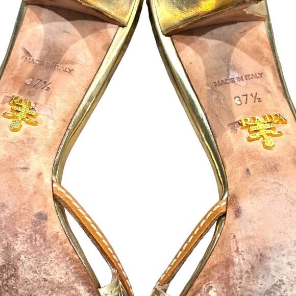 Prada Women's Sandal Pointed High Heel Open Toe Slip On Brown Size 37.5 - Picture 7 of 7